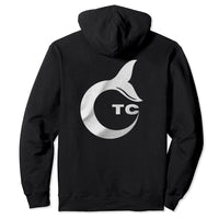 Black (back) hoodie with the CTC (logo) placed in the center. The "C" in the form of a whale tail paying respect to the biblical story of Jonah.